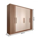 Ver imagem 6 de Guarda-roupa Casal Hungria 6 Portas 3 Gavetas Nature/off White - Panorama Móveis