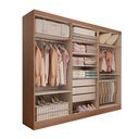 Ver imagem 5 de Guarda-roupa Casal Hungria 6 Portas 3 Gavetas Nature/off White - Panorama Móveis