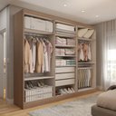 Ver imagem 3 de Guarda-roupa Casal Hungria 6 Portas 3 Gavetas Nature/off White - Panorama Móveis