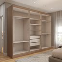 Ver imagem 7 de Guarda-roupa Casal Hungria 6 Portas 3 Gavetas Nature/off White - Panorama Móveis