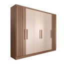 Ver imagem 4 de Guarda-roupa Casal Hungria 6 Portas 3 Gavetas Nature/off White - Panorama Móveis