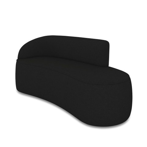 Sofá 2 Lugares Orgânico 140cm Pé Ferro Preto Morgan Linho Preto D03 - D’Rossi