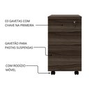 Ver imagem 5 de Gaveteiro Volante com Chave 36 cm X 45 cm com 2 Gavetas e 1 Pasta Suspensa F5 Office Cor:Málaga com