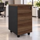 Ver imagem 1 de Gaveteiro Volante com Chave 36 cm X 45 cm com 2 Gavetas e 1 Pasta Suspensa F5 Office Cor:Málaga com
