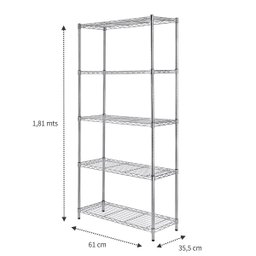 Estante Aço 5 Prateleiras Cromada Aramada 181x60 Largura - 2