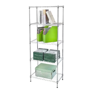 Estante Aço Cromado 5 Prateleiras Reguláveis Aramada Multiuso (l609*w355*h1800mm)