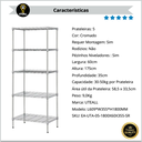 Ver imagem 4 de Estante Aço Cromado 5 Prateleiras Reguláveis Aramada Multiuso (l609*w355*h1800mm)