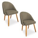 Ver imagem 1 de Kit 02 Cadeiras Jantar Bela Suede Pés Palito Castanho Pallazio