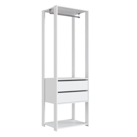 Guarda Roupa Closet 02 Gavetas 183x60cm Branco Proddy