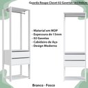Ver imagem 3 de Guarda Roupa Closet 02 Gavetas 183x60cm Branco Proddy