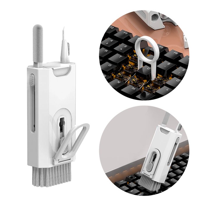 Kit Ferramentas Limpeza Eletrônicos - 8 em 1 Branco - 5