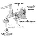 Ver imagem 5 de Torneira Tanque e Maquina de Lavar 1428 C-66 Luxo:prateado/cromado