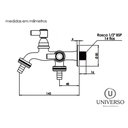 Ver imagem 7 de Torneira Tanque e Maquina de Lavar 1428 C-66 Luxo:prateado/cromado