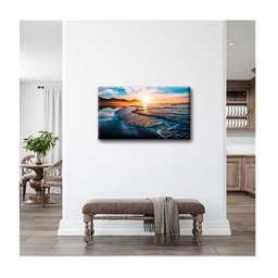 Quadro Paisagens e Natureza Amazing Beautiful Sunset C/ Moldura Marrom:90 X 60 Cm - 2