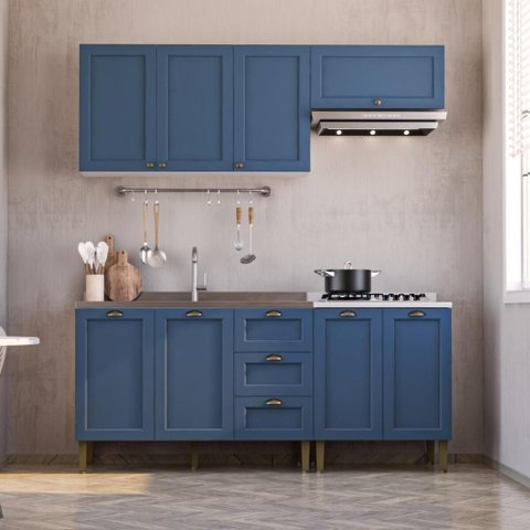 Armário Cozinha Americana Modulada Compacta 190cm com Balcão para Pia Multimóveis CR20494 Branco/