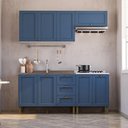 Ver imagem 1 de Armário Cozinha Americana Modulada Compacta 190cm com Balcão para Pia Multimóveis CR20494 Branco/