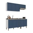 Ver imagem 2 de Armário Cozinha Americana Modulada Compacta 190cm com Balcão para Pia Multimóveis CR20494 Branco/