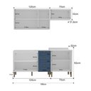 Ver imagem 4 de Armário Cozinha Americana Modulada Compacta 190cm com Balcão para Pia Multimóveis CR20494 Branco/