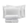 Roupa Cama Branco King 200 Fios 100% Algodão com Detalhe em Branco - 3