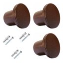 Ver imagem 1 de Kit 3 Ganchos Parede Pendurador Redondo Aluminio Resistente - Marrom