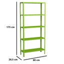 Ver imagem 3 de Estante Aço 5 Prateleiras Livros Cozinha Quarto Eaf005 Verde