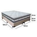 Ver imagem 3 de Cama Box Casal Bipartido Suede + Colchão Anjos Black Graphite Molas Ensacadas 138x188x64cm Cor:bege