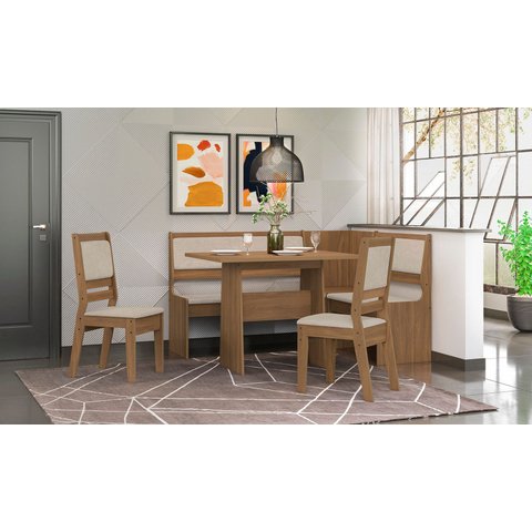 Mesa Canto Alemão Afrodite C/2 Cadeiras Celta Moveis