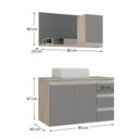 Ver imagem 2 de Conjunto Gabinete Banheiro Prisma 80cm Gabinete + Cuba + Espelheira com Vidro Madeirado Cinza
