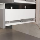 Ver imagem 7 de Conjunto Gabinete Banheiro Prisma 80cm Gabinete + Cuba + Espelheira com Vidro Madeirado Cinza