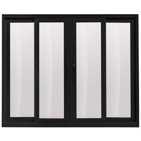 Janela de Correr Alumínio Preto 04 Folhas Maxx - 100x180