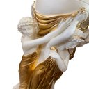 Ver imagem 6 de Vaso Decorativo Escultura Três Graças Branco com Dourado em Resina Italiana 108x42cm para Decoração