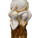 Ver imagem 5 de Vaso Decorativo Escultura Três Graças Branco com Dourado em Resina Italiana 108x42cm para Decoração