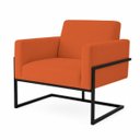 Ver imagem 2 de Poltrona Decorativa Estofada Veludo Base Metálica Industrial Prime Preto – Paraná Metal:Cobre Soft