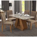 Ver imagem 1 de Conjunto Sala de Jantar Mesa Ágata 130cm e 4 Cadeiras Nicole 