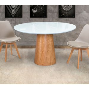 Mesas de Jantar Cone Casa MAD Mesa Cone Branco 1m