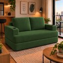 Ver imagem 1 de Sofá Cama Casal Colchão 1,50m com Porta Copos Balaqui Decor Cor:Verde