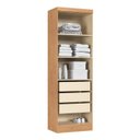 Ver imagem 2 de Guarda-Roupa Modulado 2 Portas 3 Gavetas com Prateleiras Infinity Marrom/Cedro/Branco