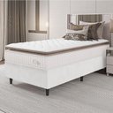 Ver imagem 5 de Cama Box Colchão Solteiro Molas Ensacadas City Pillow Top 88x188x61cm Linho Branco / Bege Hellen