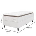 Ver imagem 4 de Cama Box Colchão Solteiro Molas Ensacadas City Pillow Top 88x188x61cm Linho Branco / Bege Hellen