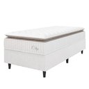 Ver imagem 1 de Cama Box Colchão Solteiro Molas Ensacadas City Pillow Top 88x188x61cm Linho Branco / Bege Hellen