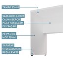 Ver imagem 4 de Escrivaninha 2 Lugares Estação de Trabalho 120x60cm Branco Yescasa