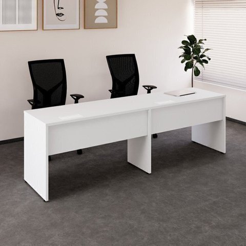 Escrivaninha 2 Lugares Estação de Trabalho 120x60cm Branco Yescasa
