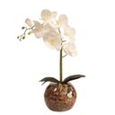 Ver imagem 1 de Arranjo com 1 Orquídea Branca Artificial Vaso Terrário Vidro