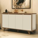 Ver imagem 2 de Balcão Buffet 4 Portas 3 Prateleiras Supreme F08 Freijó/Off White - Mpozenato