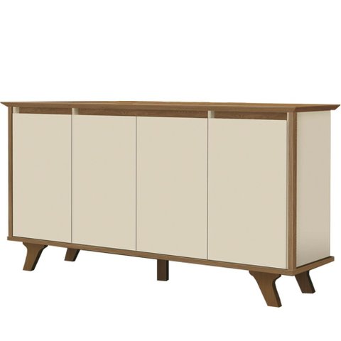 Balcão Buffet 4 Portas 3 Prateleiras Supreme F08 Freijó/Off White - Mpozenato