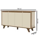 Ver imagem 4 de Balcão Buffet 4 Portas 3 Prateleiras Supreme F08 Freijó/Off White - Mpozenato