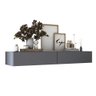 Aparador Buffet de Parede com 2 Gavetas Espaçosas Design Clean Moderno Porta Retrato e Bebidas:cinza - 3