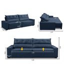 Ver imagem 3 de Sofá Retrátil e Reclinável 5 Lugares 300cm Veludo Antonella Adonai Estofados