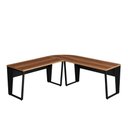 Ver imagem 7 de Mesa em L para Escritório Mesa em L com Pés Metal Moderno sem Gavetas 210cm Nogal com Preto