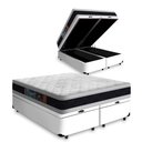 Ver imagem 1 de Cama Box Baú Queen + Colchão Espuma D45 Castor Black White Double Face 158x198x69cm